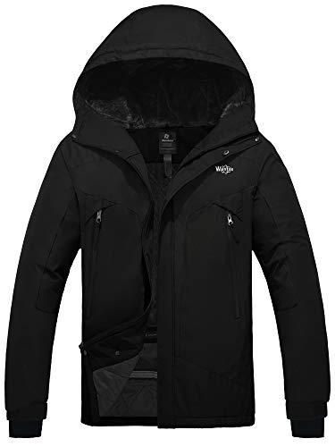 Wantdo Men's Windproof Ski Fleece Jacket Waterproof Parka Insulated Winter Coat