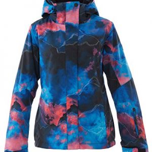 Women's Ski Jacket Outdoor Waterproof Windproof Coat Snowboard Mountain Rain Jacket Bright Colorful Print