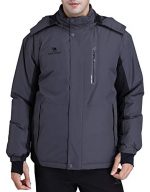 CAMEL CROWN Men's Mountain Snow Waterproof Ski Jacket Detachable Hood Windproof Fleece Parka Rain Jacket Winter Coat