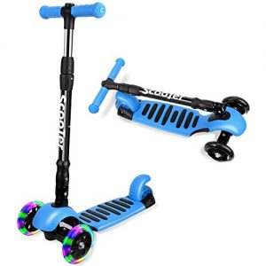 I·CODE 3 Wheel Scooter for Kids, Premium Kick Scooter with Anti-Slip Deck,Flashing Wheels,Lean to Steer for Toddler Girls & Boys(3-10 Year)