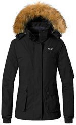 Wantdo Women's Warm Parka Mountain Ski Fleece Jacket Waterproof Rain Coat