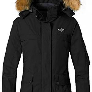 Wantdo Women's Warm Parka Mountain Ski Fleece Jacket Waterproof Rain Coat
