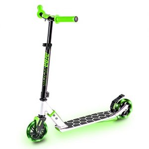 Neon Flash Kids Scooter with LED Lights | Light Up Deck & Wheels Kick Scooter