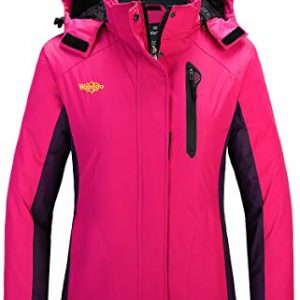 Wantdo Women's Waterproof Parka Windproof Ski Jacket Hooded Winter Raincoat
