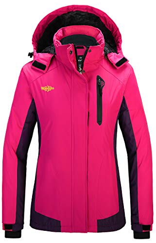 Wantdo Women's Waterproof Parka Windproof Ski Jacket Hooded Winter Raincoat