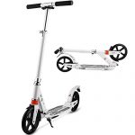 Hikole Scooters for Adults Teens, Kick Scooter with Adjustable Height Dual Suspension and Shoulder Strap 8 inches Big Wheels Scooter Smooth Ride Commuter Scooter for Kids Age 12 Up