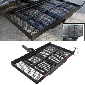 ECOTRIC Trailer Hitch Folding Carrier for Wheelchair Scooter Disability Mobility Rack w/Loading Ramp