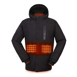 Heated Jackets Winter Snow Skiing Jacket Water Resistant Heat Warm Coat Windproof Lightweight with Hood