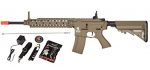 Lancer Tactical AEG SR-16 Electric Auto Airsoft Rifle Gun w/Battery + Charger (Tan)