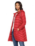 Tommy Hilfiger Women's Mid Length Packable Down Chevron Quilt Coat