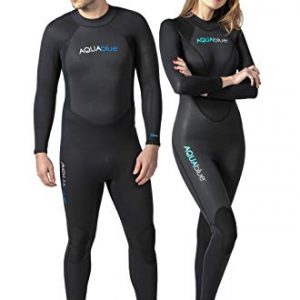 Aqua Blue Men's and Women's 3mm Neoprene Wetsuit with Super Stretch, Perfect for Surfing, Diving, Snorkeling, All Water Sports.