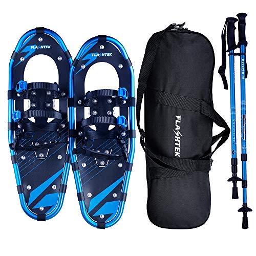 21//25 Inches Light Weight Snowshoes for Women Men Youth Aluminum Alloy Terrain Snow Shoes with Carrying Bag Orange//Blue//Green Available