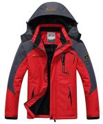JINSHI Mens Mountain Waterproof Fleece Ski Jacket Windproof Rain Jacket