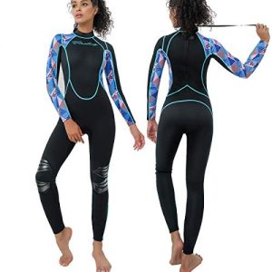 CtriLady Wetsuit Women Neoprene One Piece Full Diving Suits Long Sleeve Swimsuit with Back Zipper UV Protection Full Body Swimwear for Swimming, Diving, Surfing and Snorkeling