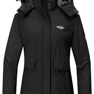 Wantdo Women's Mountain Ski Fleece Jacket Waterproof Parka Winter Raincoat