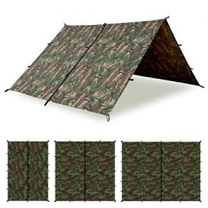 Aqua Quest Defender Tarp - 100% Waterproof Heavy Duty Nylon Bushcraft Survival Shelter - 10x7, 10x10, 13x10, 15x15 Camo or Olive Drab