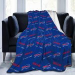 LOMELIN Custom Flannel Fleece Throw Blanket Buffalo Bills Bedding Soft Lightweight Microfiber Warm Blanket for Bed Couch Chair Camping Travel All Seasons Daily Use Bedroom