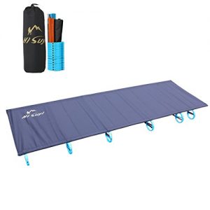 Ultralight Portable Folding Single Camp Bed Travel Cot Tent Bed Aluminium Alloy Metal Frame Outdoor Camping Hiking Fishing Beds with Storage Bag for Adult or Kids