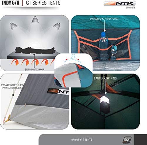NTK INDY GT 4 to 5 Person 12.2 by 8 Foot Outdoor Dome Family Camping Tent 