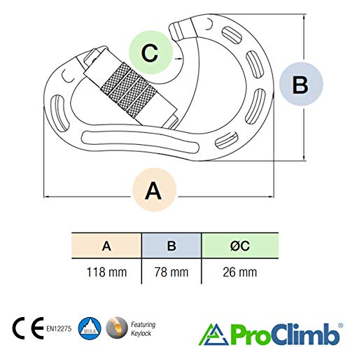 ProClimb Aluminum Screwgate Lock HMS Carabiner Clip Quality