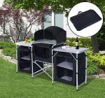 Purplebox Sport Fitting Folding Camping Kitchen Cabinet Picnic Table Cupboard Cooking Storage Travel