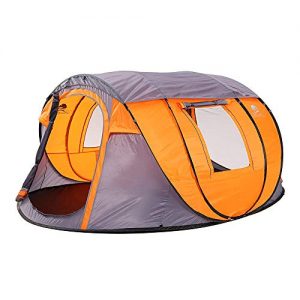 Bravindew Pop up Tents for Camping - 4 to 5 Person Automatic Instant Skywindow Sun Shelter Easy Setup Family Tent for Camping Hiking Beach Park with Stakes & Carrying Bag