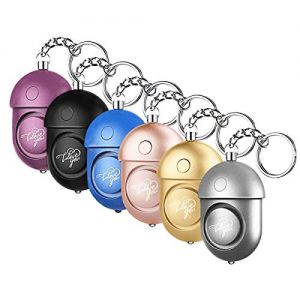 WOSPORTS Safesound Personal Alarm, Safety Alarm Keychain Powerful 130DB/6 Pieces Emergency/SOS Alarm with LED Self-Defense Security Alarm for Women Kids and Elders