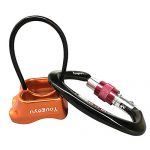Yougeyu Professional Rescue ATC Guide Belay Device Carabiner Rock Climbing Rappel Descender Belay Device V-grooved Belay Package with 25kN Locking Carabiner