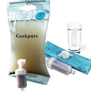 Geekpure 4 Stage 10L Emergency Water Filter Bag for Hiking Camping Personal or Family Use-Reduce 99% Lead Taste Odor and Some Arsenic