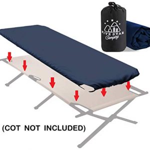 Fitted Camping Cot Sheet for Adult Sleeping Cots. Great for Hunting! Camping Bedding That fits Most Army cots, Military cots, Travel cots and Folding Cots Keeps Your Sleeping Pad Secure!