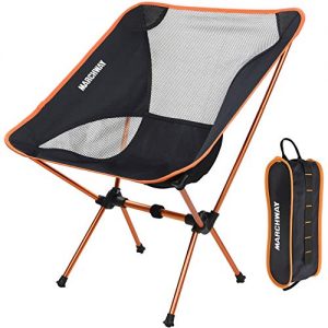 MARCHWAY Ultralight Folding Camping Chair, Portable Compact for Outdoor Camp, Travel, Beach, Picnic, Festival, Hiking, Lightweight Backpacking