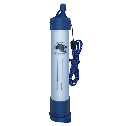 EHS Personal Water Filter Straw Portable Filtration to Purify Gallons for Camping, Hiking, Scouting, Hunting, Survival, Emergencies and Backpacking Gear