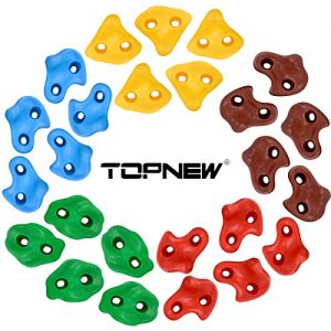 TOPNEW 25 Rock Climbing Holds for Kids and Adults, Large Rock Wall Grips for Indoor and Outdoor Play Set - Build Rock Climbing Wall with 2 Inch Mounting Hardware