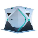 Elkton Outdoors Portable 3-8 Person Ice Fishing Tent with Ventilation Windows and Carry Pack, Ice Fishing Shelter Includes Tent, Carry Pack, Ice Anchors and Storage Compartments