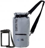 Earth Pak- Waterproof Dry Bag with Front Zippered Pocket Keeps Gear Dry for Kayaking, Beach, Rafting, Boating, Hiking, Camping and Fishing with Waterproof Phone Case
