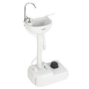 VINGLI Upgraded Portable Sink| Rolling Hand Wash Basin Stand with Towel Holder & Soap Dispenser & Wheels, Perfect for Garden/Camping/Outdoor Events/Gatherings/Worksite/RV/Indoor