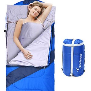 Sportneer Sleeping Bag Portable Large Sleeping Bags with Detachable Zipper Liner for Camping, Hiking, Backpacking, Fit 23°F-50°F