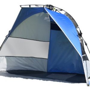 Lightspeed Quick Draw Sun Shelter with UPF 50, quick setup, and integrated pole system for beach or outdoor use.