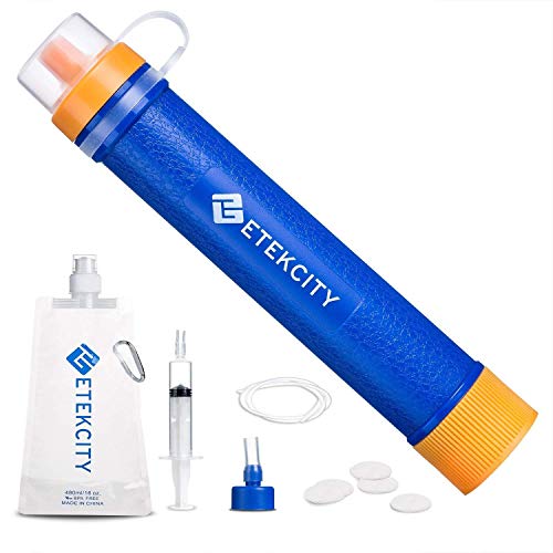 Etekcity Water Filter Straw Camping Water Purification Portable Water Filter Survival Kit for Camping, Hiking, Emergency, Hurricane