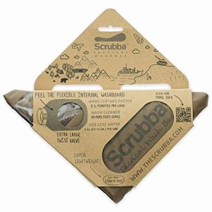 Scrubba Tactical wash Bag - 2018/19 Model - Portable Washing Machine with Flexible Inner Washboard and XL Valve, Coyote Brown