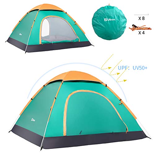 Ubon 2-3 Person Pop up Tent 3 Seconds Instant Tent Lightweight Automatic Portable Tent Backpacking Tent Water Repellent Sun Shelter for Outdoor Indoor Family Camping Picnic Beach