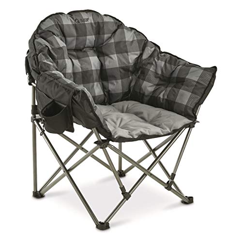 Guide Gear Oversized Club Camp Chair, 500-lb. Capacity, Gray Plaid