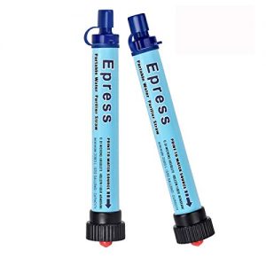 Epress Personal Water Filter，Mini Portable Water Purifier Straw 2000L，Outdoor Survival kit Emergency Camping Equipment for Outdoor Camping Life, Hiking, Climbing, Backpacking (2 Pack)