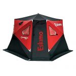 Eskimo Outbreak 450I Insulated Pop-Up Hub-Style Ice Fishing Shelter, Oversized Extra Large Door, 75 Square Feet of Fishable Area, Extra Tall, 600 Denier Gray Interior
