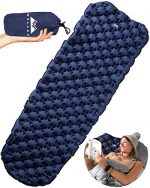 WELLAX Ultralight Air Sleeping Pad - Inflatable Camping Mat for Backpacking, Traveling and Hiking Air Cell Design for Better Stability & Support - Best Sleeping Pad