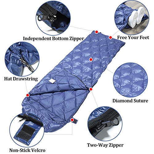 Details about   ECOOPRO Down Camping Sleeping Bag 41 Degree F 600 Fill Power Cold Weather Sleep 