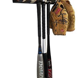 ALPHA BAT RACK (HOLDS 7 BATS) Fence & Wall Mounted STEEL Baseball / Softball Bat Rack / Bat Hooks for Fences and Concrete- Heavy Duty Rack for Baseball Storage and Organization (HARDWARE INCLUDED)