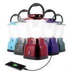 Enbrighten LED Camping Lantern, Battery Powered, 800 Lumens, 200 Hour Runtime, Carabiner Handle, Hiking Gear, Emergency Light, Blackout, Storm, Hurricane, 29923, Red | USB Charging