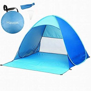 Havon Beach Tent Large Pop up Tent Camping Sun Shelter Anti UV Instant Beach Shade for 2-3 Person Blue