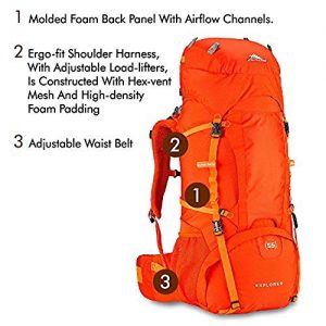 High Sierra Explorer 55L Internal Frame Backpack, Top Loader Hiking ...